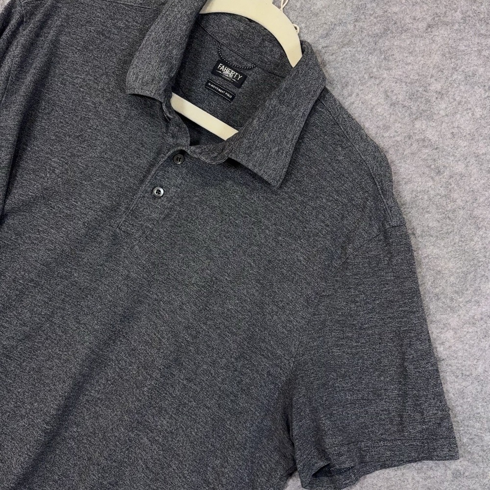 Faherty The Movement Polo Shirt Mens XXL Heather Gray Pima Cotton Modal Stretch